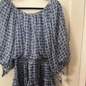 MISA Zonia Off Shoulder Chiffon Mini Dress Size L (Large) Size 12 -14 (NWT)